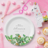 21. Geburtstag Dezember Geburtstag Blume Holly Cus Pappteller (Party)