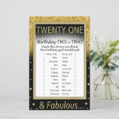 21 Geburtstag dieses oder jenes Spiel (Stehend Vorderseite)