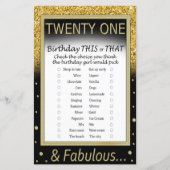 21 Geburtstag dieses oder jenes Spiel (Vorderseite)