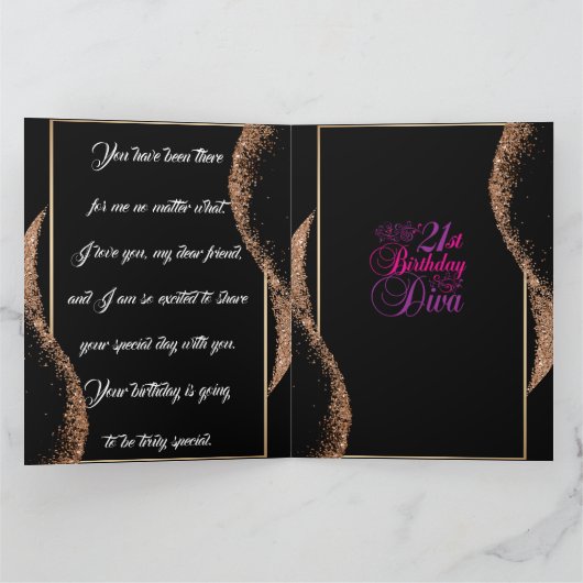 21. Geburtstag Diva Karte (Innenseite)