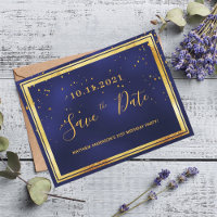 21. Geburtstag dunkelblaues Gold Save the Date