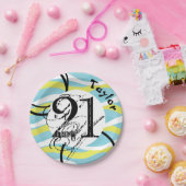 21. Geburtstag Dynamic Abstrakt Custom Pappteller (Party)