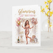 21. Geburtstag einer Frau Karte (Gelbe Blume)