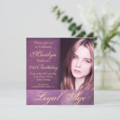 21. Geburtstag eines Mädchens Einladung (Stehend Vorderseite)