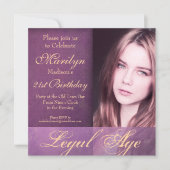 21. Geburtstag eines Mädchens Einladung (Vorderseite)