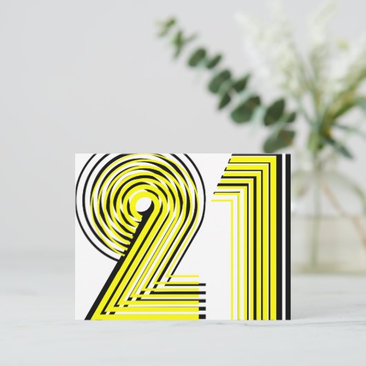 21. Geburtstag Einladung (Stehend Vorderseite)