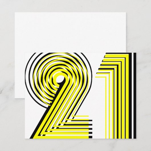 21. Geburtstag Einladung (Vorne/Hinten)