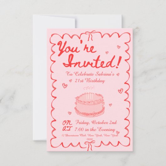 21. Geburtstag Einladung (Vorderseite)