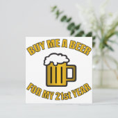 21. Geburtstag Einladung (Stehend Vorderseite)