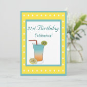 21. Geburtstag Einladung (Stehend Vorderseite)