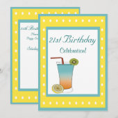 21. Geburtstag Einladung (Vorne/Hinten)