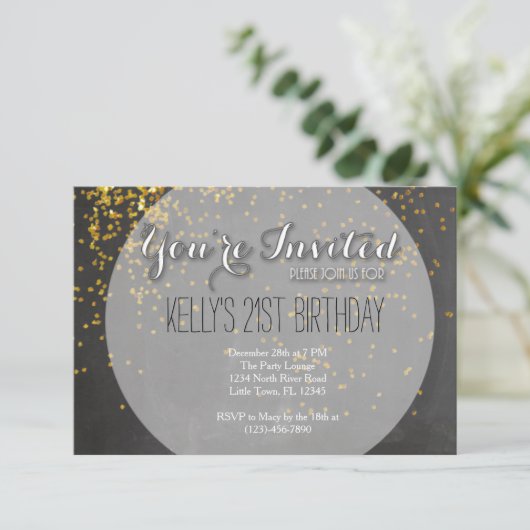 21. Geburtstag Einladung (Stehend Vorderseite)