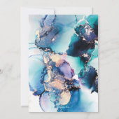 21. Geburtstag Einladung Blau Abstrakte Wasserfarb (Rückseite)