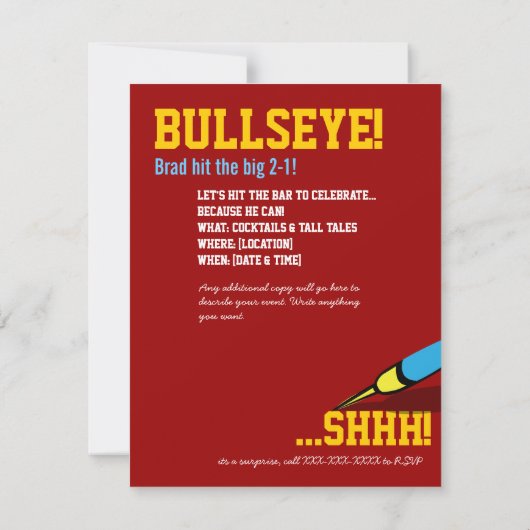 21. Geburtstag - Einladung von Stieraugen (Rückseite)