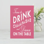 21. Geburtstag Einladung Zeit, Champagner pink zu (Stehend Vorderseite)