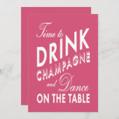 21. Geburtstag Einladung Zeit, Champagner pink zu (Vorne/Hinten)