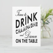 21. Geburtstag Einladung Zeit, Champagner weiß zu (Stehend Vorderseite)