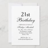 21. Geburtstag Einladung Zeit, Champagner weiß zu (Rückseite)