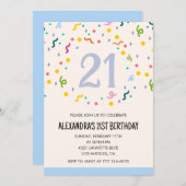21. Geburtstag Einladungen Confetti (Vorne/Hinten)