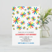 21. Geburtstag Einladungen Confetti Modern (Stehend Vorderseite)