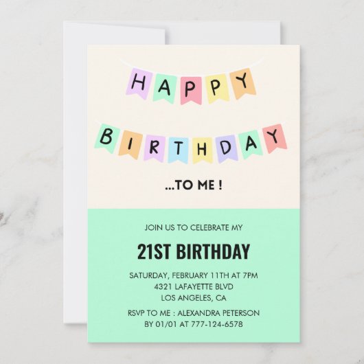 21. Geburtstag Einladungen Funny Happy Geburtstag (Vorderseite)