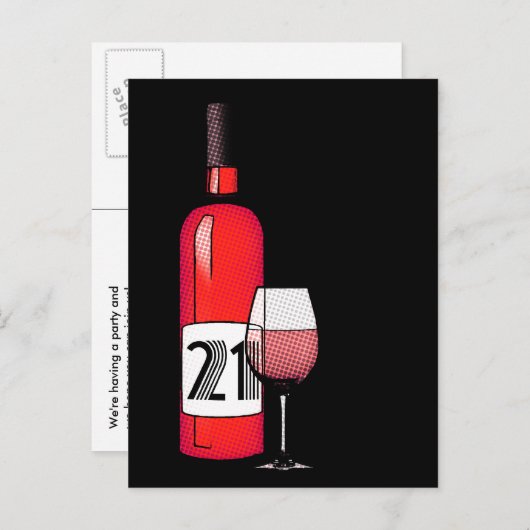 21. Geburtstag : Einladungen zum halben Comic (Vorne/Hinten)