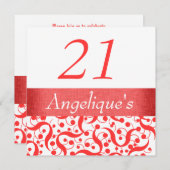 21. Geburtstag elegant jedes Alter feiern Einladung (Vorne/Hinten)