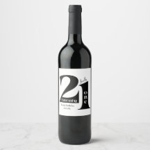 21. Geburtstag Elegantes Typografie Schwarz-weißes