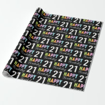 21. Geburtstag Farbige Typografie