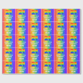 21. Geburtstag: Farbiges, lustiges Regenbogenmuste Geschenkpapier (Flach)