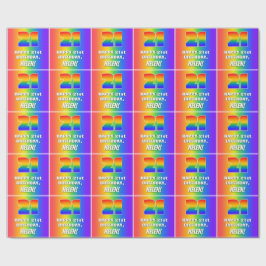 21. Geburtstag: Farbiges, lustiges Regenbogenmuste Geschenkpapier