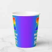 21. Geburtstag: Farbiges, lustiges Regenbogenmuste Pappbecher (Links)