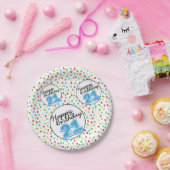 21. Geburtstag festliche Farbtafel Papierplatte Pappteller (Party)