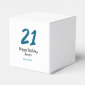 21 Geburtstag fett blauen Buchstaben einfach minim Geschenkschachtel (Rückseite)