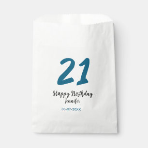 21 Geburtstag fett blauen Buchstaben einfach minim Geschenktütchen