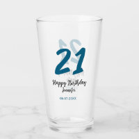 21 Geburtstag fett blauen Buchstaben einfach minim