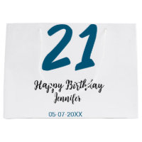 21 Geburtstag fett blauen Buchstaben einfach minim