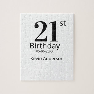 21. Geburtstag fett gedruckter Name Datum einfache Puzzle