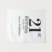 21. Geburtstag fett gedruckter Name Datum einfache Wandteppich (Vorderseite (Horizontal))