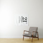 21. Geburtstag fett gedruckter Name Datum einfache Wandteppich (Beispiel (Horizontal))