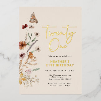 21. Geburtstag Folieneinladung