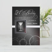 21. Geburtstag - formale Party Einladungen (Stehend Vorderseite)