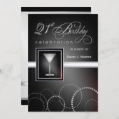 21. Geburtstag - formale Party Einladungen (Vorne/Hinten)