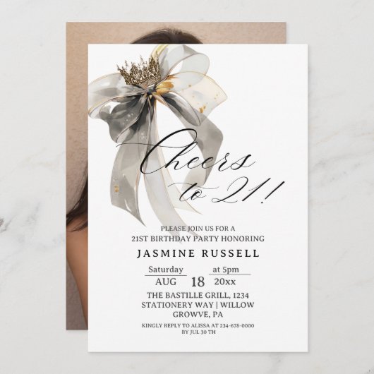 21. Geburtstag Foto Einladung (Vorne/Hinten)