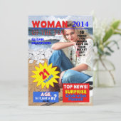 21. Geburtstag FOTO Einladung - Zeitschriftenabdec (Stehend Vorderseite)