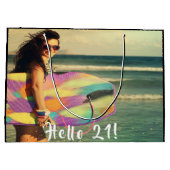 21. Geburtstag Foto hallo 21 12. Große Geschenktüte (Rückseite)