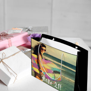 21. Geburtstag Foto hallo 21 12. Große Geschenktüte