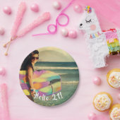 21. Geburtstag Foto hallo 21 Pappteller (Party)