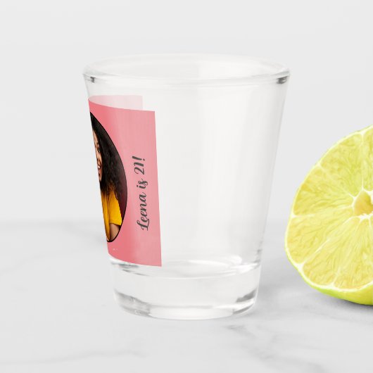 21. Geburtstag Foto Rahmen Schnapsglas (Rechts)