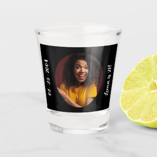 21. Geburtstag Foto Rahmen Schnapsglas